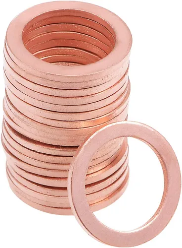 Vista 7 de uxcell Anillo de sellado plano de cobre M18 x 0.945 in x 0.059 in para tuerca de tornillo