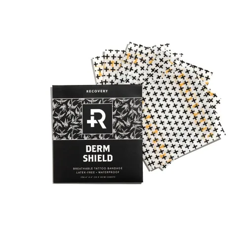 Vista 3 de Recovery Aftercare Derm Shield - Vendaje adhesivo transparente e impermeable para tatuajes, 4 x 4 pulgadas, paquete de 10