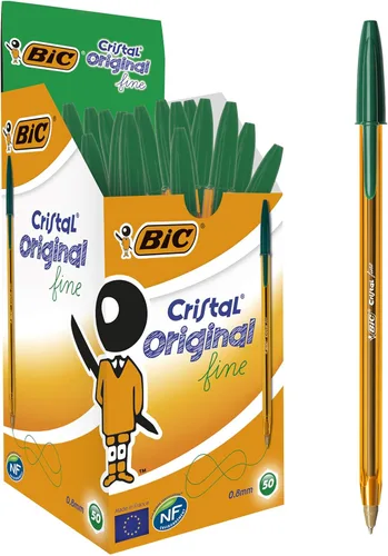 Vista 3 de BIC - Bolígrafos Cristal Original Fine, color azul, caja de 50