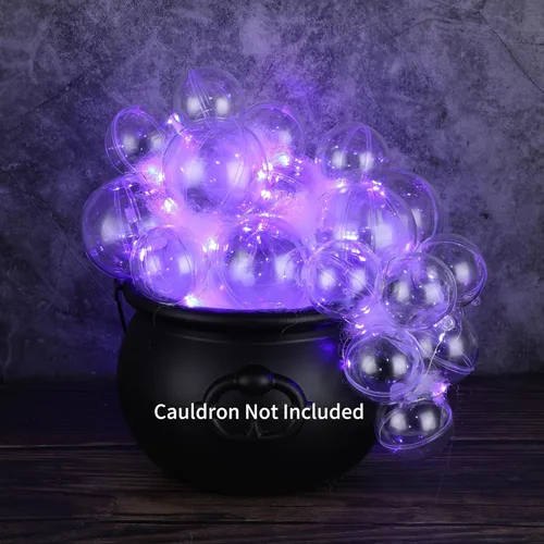 Vista 8 de Wenqik 33 bolas transparentes para caldero, luz LED de burbujas