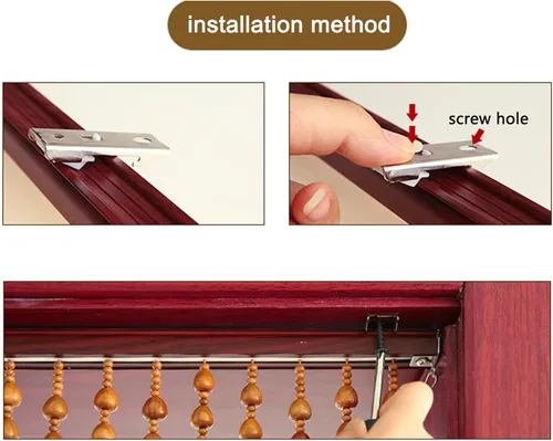 Vista 7 de Cortina de cuentas de madera natural, cortinas de cuentas de madera hecha a mano, 25 hebras de cortinas de puerta con cuentas de madera, cuerda