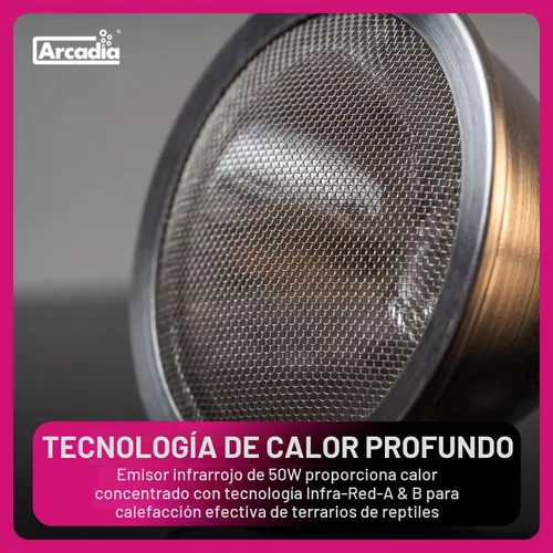 Vista 4 de Arcadia Emisor de calor profundo 50watt para recintos de reptiles