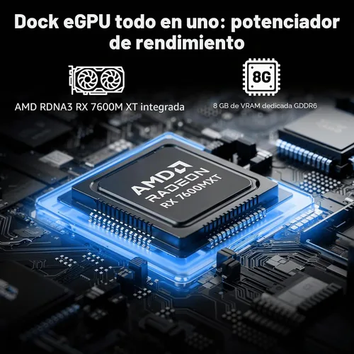 Vista 2 de NIMO Caja de tarjeta gráfica externa, AMD Radeon RX 7600M XT para portátil