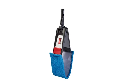 Vista 3 de Rubbermaid Commercial Products Almohadilla de microfibra plana adaptable de 18 pulgadas, azul, para limpiadores profesionales y limpieza ligera