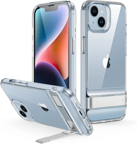 Vista 11 de ESR Funda para iPhone 15 Plus, Funda con Soporte Metálico, 3 Modos de Soporte, Protección contra Caídas de Grado Militar, Compatible con Carga Negro