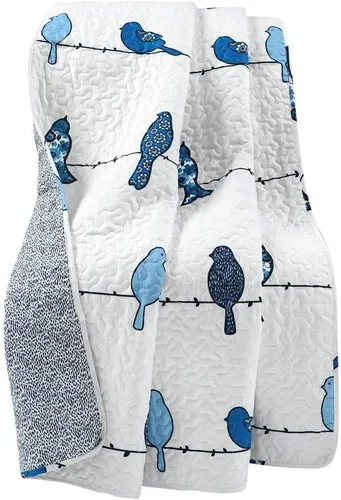 Vista 12 de Lush Decor Rowley Birds - Manta reversible de 50 pulgadas de ancho x 60 pulgadas de largo, manta múltiple para cama, manta de sofá, manta de granja