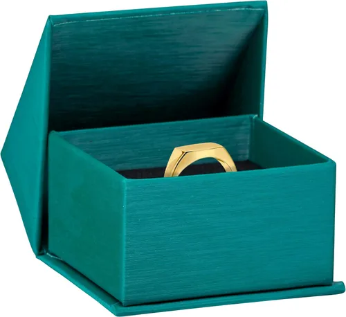 Vista 16 de ALLUREPACK Caja - Caja de regalo de joyería de papel de cartón cepillado de seda con cierre en ángulo moderno de élite, interior de espuma con Negro