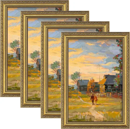 Vista 20 de eletecpro 8x10 Vintage Picture Frame, Glass Cover, Gold, 4-Pack Dorado
