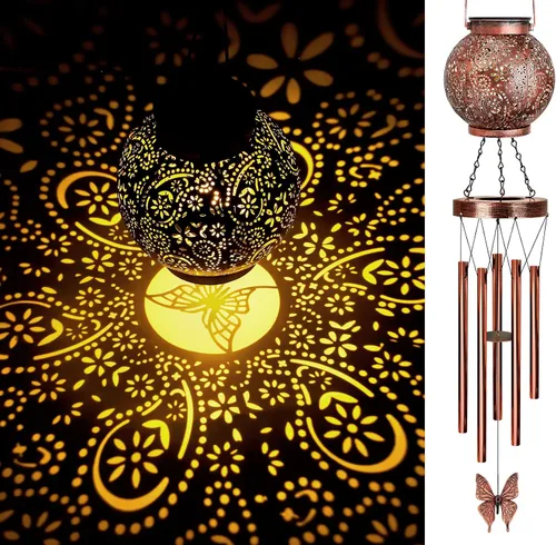 Vista 14 de YHmall Campanillas de viento Cardinal para exteriores, luces colgantes solares, campanillas de viento al aire libre, regalos Cardinal para mujeres