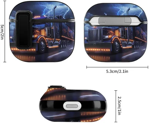 Vista 2 de Truck Thunder - Funda divertida compatible con AirPods 4 con bloqueo automático