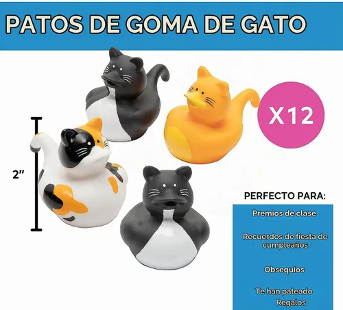 Vista 2 de Fun Express Mini patos de goma para gatos, paquete de 12