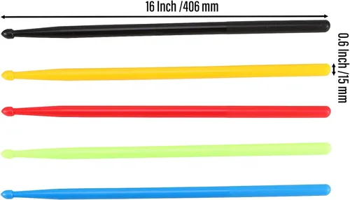 Vista 2 de SINJEUN 10 pares de baquetas de nailon 5A, palillos de plástico antideslizantes de 16 pulgadas, palillos de nailon multicolor duraderos