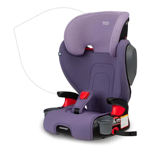Vista 11 de Britax Highpoint - Asiento elevador de posicionamiento con cinturón y sin espaldar, SafeWash, gris ombré