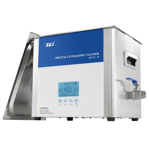 Vista 8 de ZKI Máquina de limpieza ultrasónica digital de 10 litros, calentador ajustable, intensidad y temporizador, limpiador ultrasónico, modo Degas, bajo