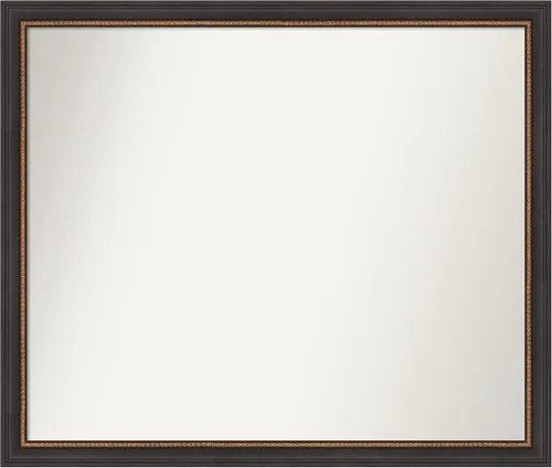 Vista 140 de Amanti Art Espejo de baño negro para sobre el fregadero, 23 x 23 pulgadas, espejo cuadrado negro Ashton, marco de madera tradicional mediano, se