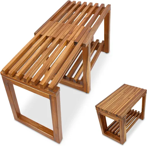 Vista 8 de Taburete de Ducha Ajustable de 29 Pulgadas, Silla Banco Impermeable con Estante de Almacenamiento para Afeitarse las Piernas, Spa, Asiento de Baño