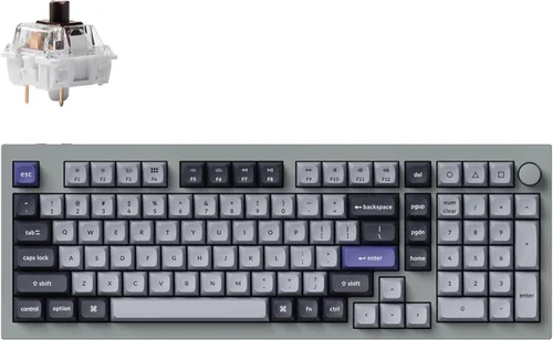 Vista 9 de Keychron Q5 Pro QMK/VIA Teclado mecánico inalámbrico personalizado, diseño de 96% con perilla programable, teclas PBT KSA de doble inyección