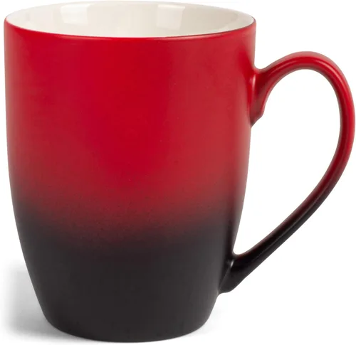 Vista 24 de Elanze Designs Magenta blanco dos tonos Ombre mate taza de café de cerámica de 12 onzas Magenta y blanco.
