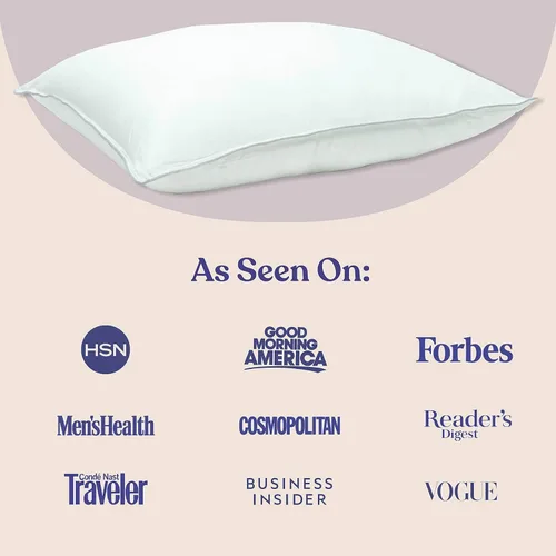 Vista 10 de FluffCo Almohadas Zen Fluff – Alternativa al plumón – Almohada de cama estándar/Queen para dormir fabricada en Estados Unidos – Almohada de lujo