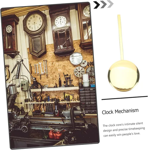 Vista 2 de DOITOOL Reloj de pared de cuarzo, mecanismo de reemplazo de reloj de péndulo, pieza de reloj de pared, reloj de pared dorado, kit de moda antigua
