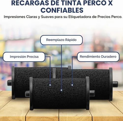 Vista 6 de Perco X Pricing Gun Labeler - Rollos de tinta de repuesto preferidos para pistola de precio Perco X, recarga de tinta fácil y conveniente incluso