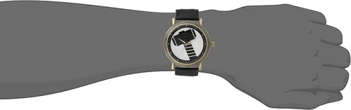 Vista 2 de Marvel W001773 The Avengers Thor Reloj analógico de cuarzo negro para hombre, Negro, Movimiento de cuarzo