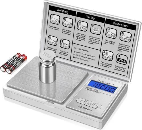 Vista 17 de Fuzion - Báscula de gramos, báscula de bolsillo con precisión de 0.01 gramos, báscula digital pequeña de 200g para alimentos, joyería, hierbas