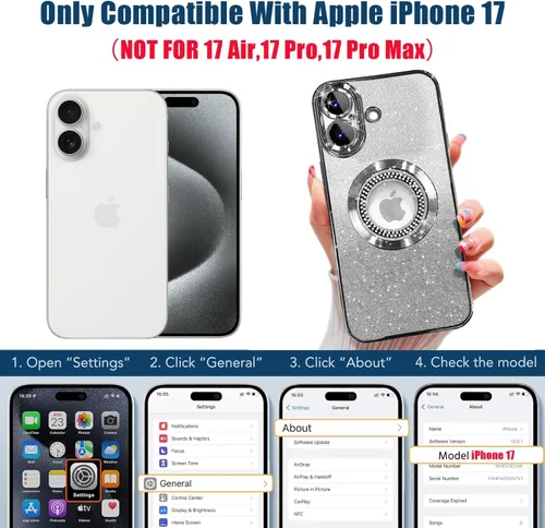 Vista 440 de Misscase Funda magnética con purpurina para iPhone 11 compatible con MagSafe, protección completa, delgada, a prueba de golpes, antiarañazos