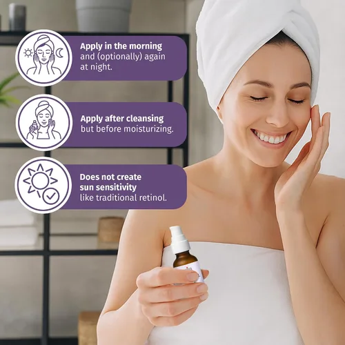 Vista 6 de Reviva Labs Suero Bakuchiol – Suero alternativo al retinol natural para la cara con alfalfa y extracto de alcachofa – Fórmula vegana hidratante