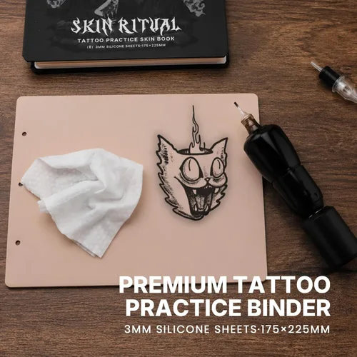 Vista 2 de 3mm SkinRitual Tattoo Practice Skins Book, 8Pcs Fake Skins, Tattoo Supplies