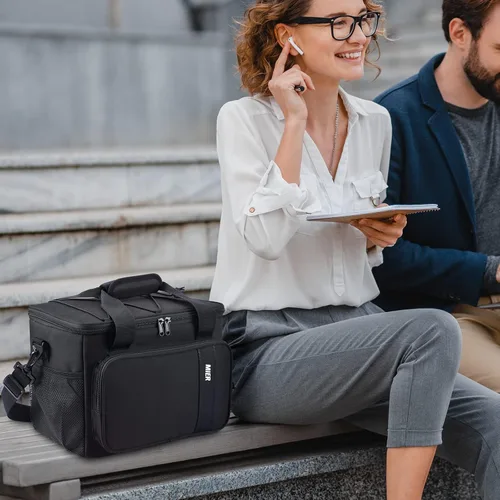 Vista 9 de MIER Lonchera para hombres aislada para el trabajo - 24 latas/15L - Loncheras grandes a prueba de fugas para adultos, mujeres, para viajes, playa