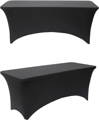 Vista 18 de Paquete de 2 manteles rectangulares elásticos de 6 pies para cocina, comedor, elástico, resistente a las arrugas, de elastano, lavable, para Rosa