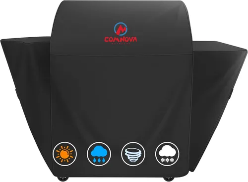 Vista 12 de Comnova - Cubierta para parrilla Traeger Tailgater Serie 20 – Cubierta para ahumador de pellets de madera 600D Traeger impermeable y resistente