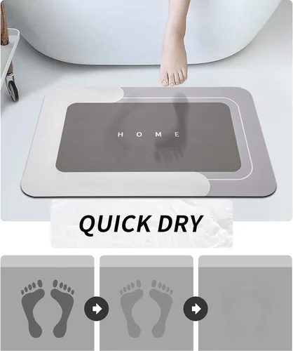 Vista 3 de Housego Tapete mágico de baño absorbente, alfombra de secado rápido, tapete mágico de baño antideslizante, alfombra de piso con respaldo de goma