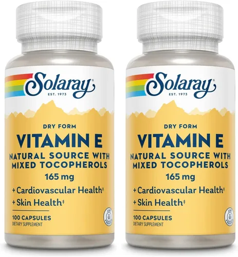 Vista 8 de SOLARAY Vitamina E, seca 200 UI con tocoferoles mixtos Función cardíaca saludable y apoyo para la salud de la piel 100