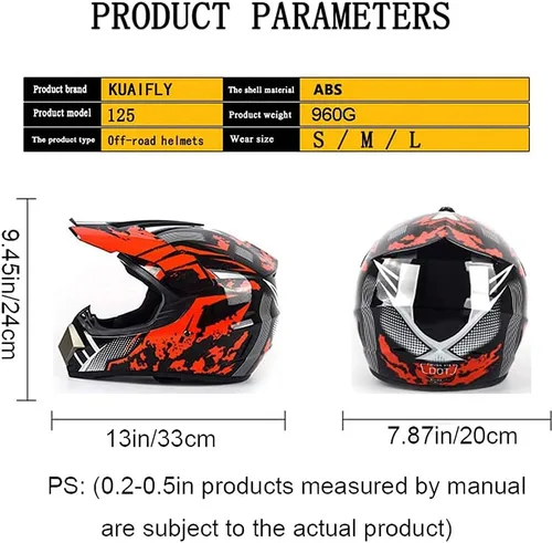 Vista 4 de Youth Off-Road Motorcycle Helmets,Children's Helmets for Off-Road Motorcross and Mountain Bikes,Comfortable and Light Weight, DOT Quality