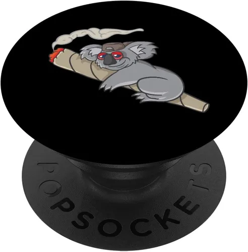 Vista 6 de Koala Smoking Weed Cannabis Marihuana Stoner Don't Care Bear PopSockets MagSafe PopGrip para iPhone