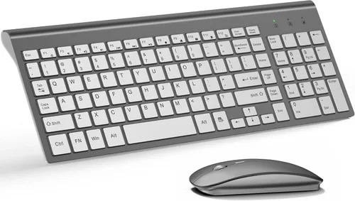 Vista 9 de Combo de teclado y mouse inalámbricos ultra delgado, TopMate - Azul Negro