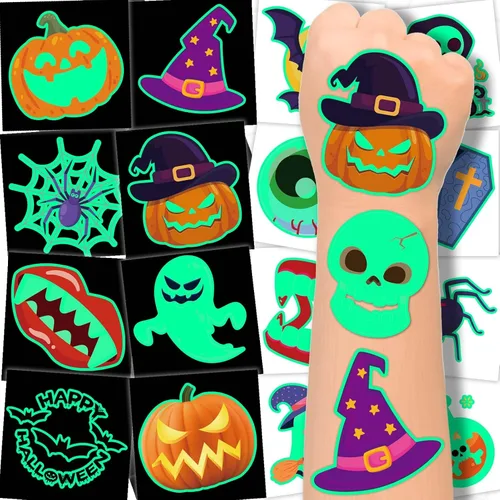 Vista 9 de 240 tatuajes temporales de otoño para niños, Acción de Gracias, impermeables, tatuajes de seguridad, la mejor opción para rellenar bolsas