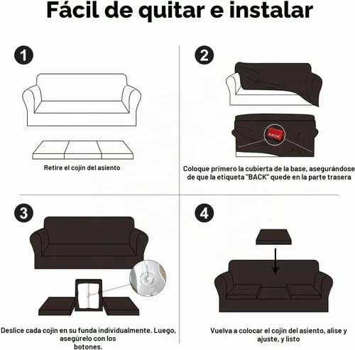 Vista 7 de Funda para sofá 100% impermeable, juego de 4 piezas, funda de sofá a rayas para sofá de 3 cojines, con parte inferior de TPU a prueba de fugas