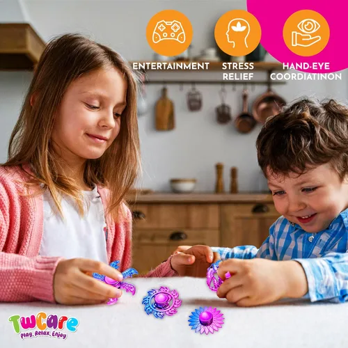 Vista 7 de Paquete de 20 juguetes giratorios de mano de alta velocidad para ansiedad, TDAH, niños, adultos, niños, niñas, paquete sensorial de la yema