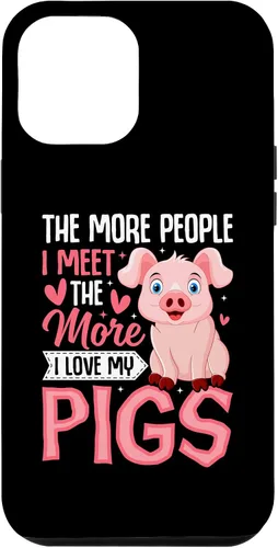 Vista 6 de iPhone 15 The More People I Meet the More I Love My Pigs Animal Lover Case