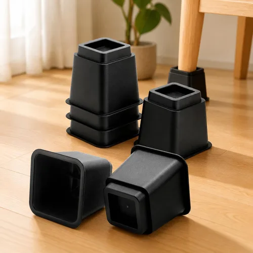 Vista 4 de Okllen Paquete de 6 elevadores de muebles de cama, elevadores de sofá resistentes de 5 pulgadas con almohadillas antideslizantes, elevadores