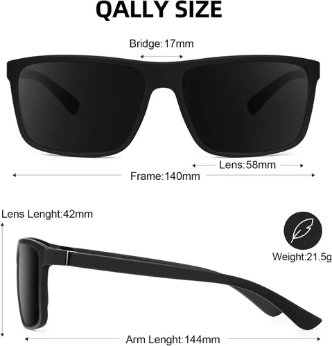 Vista 5 de Polarized Sunglasses for Men Rectangular Frame Men's Polarized Sunglasses Shady Sunglasses with UV400 Protection