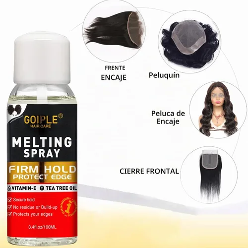 Vista 4 de Kit de Spray Adhesivo para Extensiones de Cabello - Pegamento para Encaje Frontal de Peluca y Cierre, Sin Derretimiento para Pelucas y Extensiones