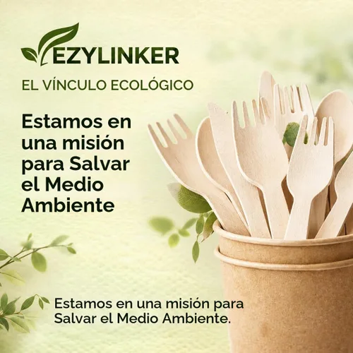 Vista 5 de Juego de cubiertos compostables de edición especial (150 piezas) – Juego de cubiertos de madera desechables – Alternativa al plástico, ecológico