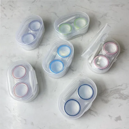 Vista 6 de Paquete de 6 fundas para lentes de contacto, kit de viaje, kit de almacenamiento portátil al aire libre, estuche para lentes de contacto para viajes