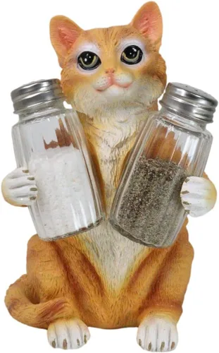 Vista 9 de Ebros Gift Gatito felino peludo de cristal para salero y pimentero, figura de 8.25 pulgadas de alto, loco para gatos, gatito, decoración de mascotas