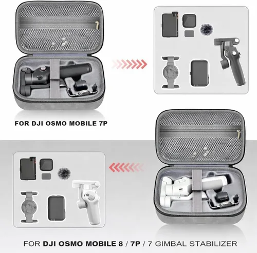 Vista 4 de ANKHOH Funda de cardán para DJI Osmo Mobile 8/7P/7, bolso de hombro de Gris
