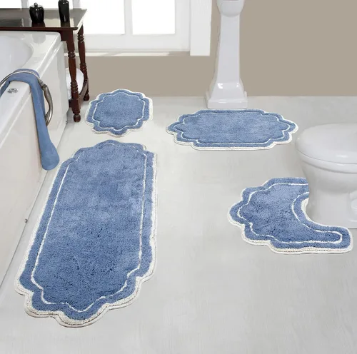 Vista 28 de Home Weavers - Tapete de baño 100% algodón copetudo, supersuave y absorbente, lavable a máquina y apto para secadora lino